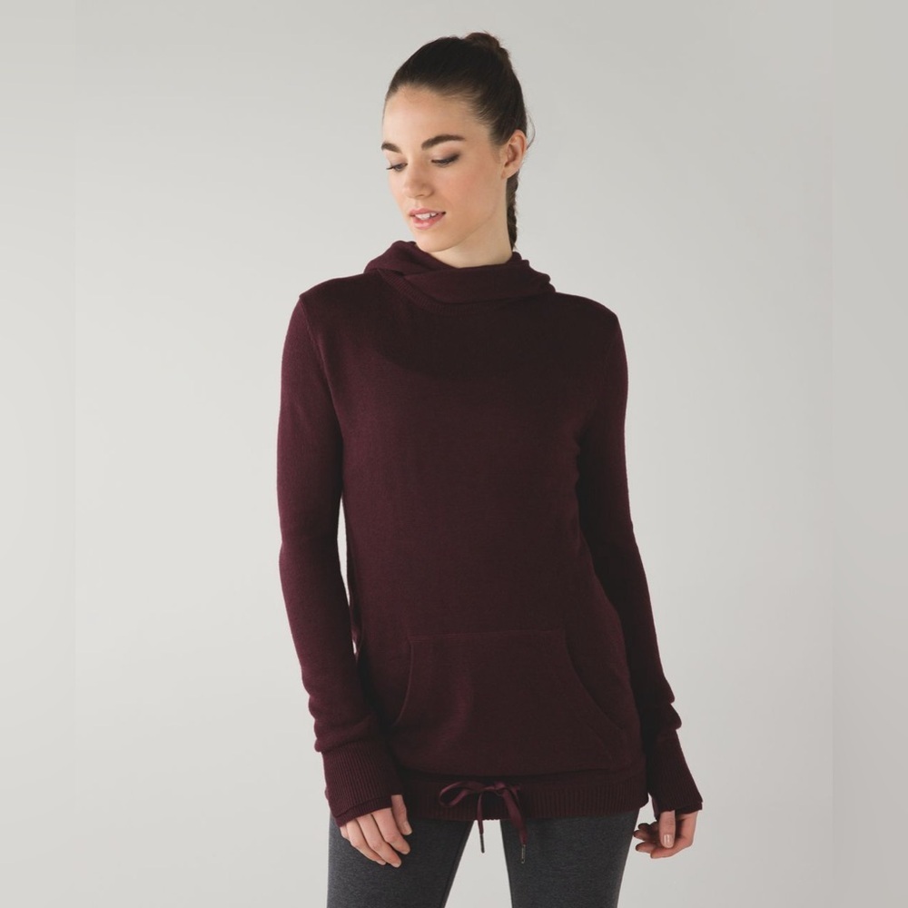 Lululemon | Sweet Savasana Knit Pullover Bordeaux Drama Cashmere Blend Size 10